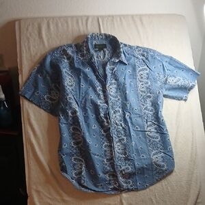 Neil Martin Button Down Shirt Blue , Black , White Large